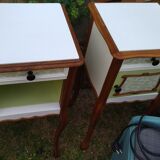 Pair of high wooden bedside tables