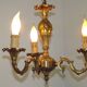 Quality Stamped Bronze French Mid-Century 3-Light Traditional Chandelier