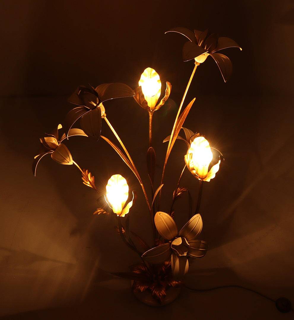 Hans Kögl. In the style of. Floral floor lamp, Hollywood Regency, 1970s.