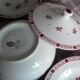 Soupière Digoin Sarreguemines Dominique fleurs rouges Art Deco