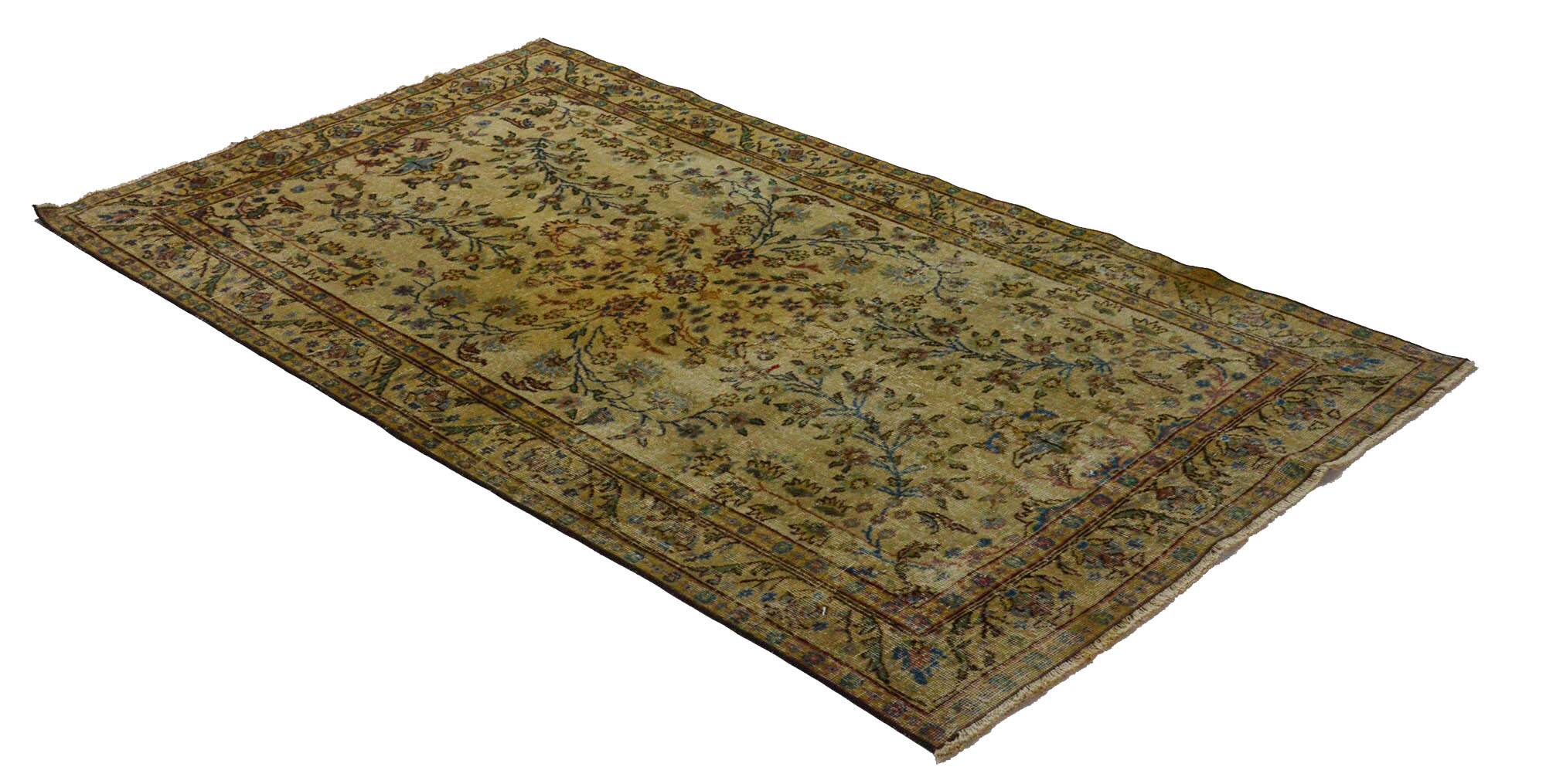 Turkish Anatolian Handmade Vintage Area Rug 237 cm x 135 cm