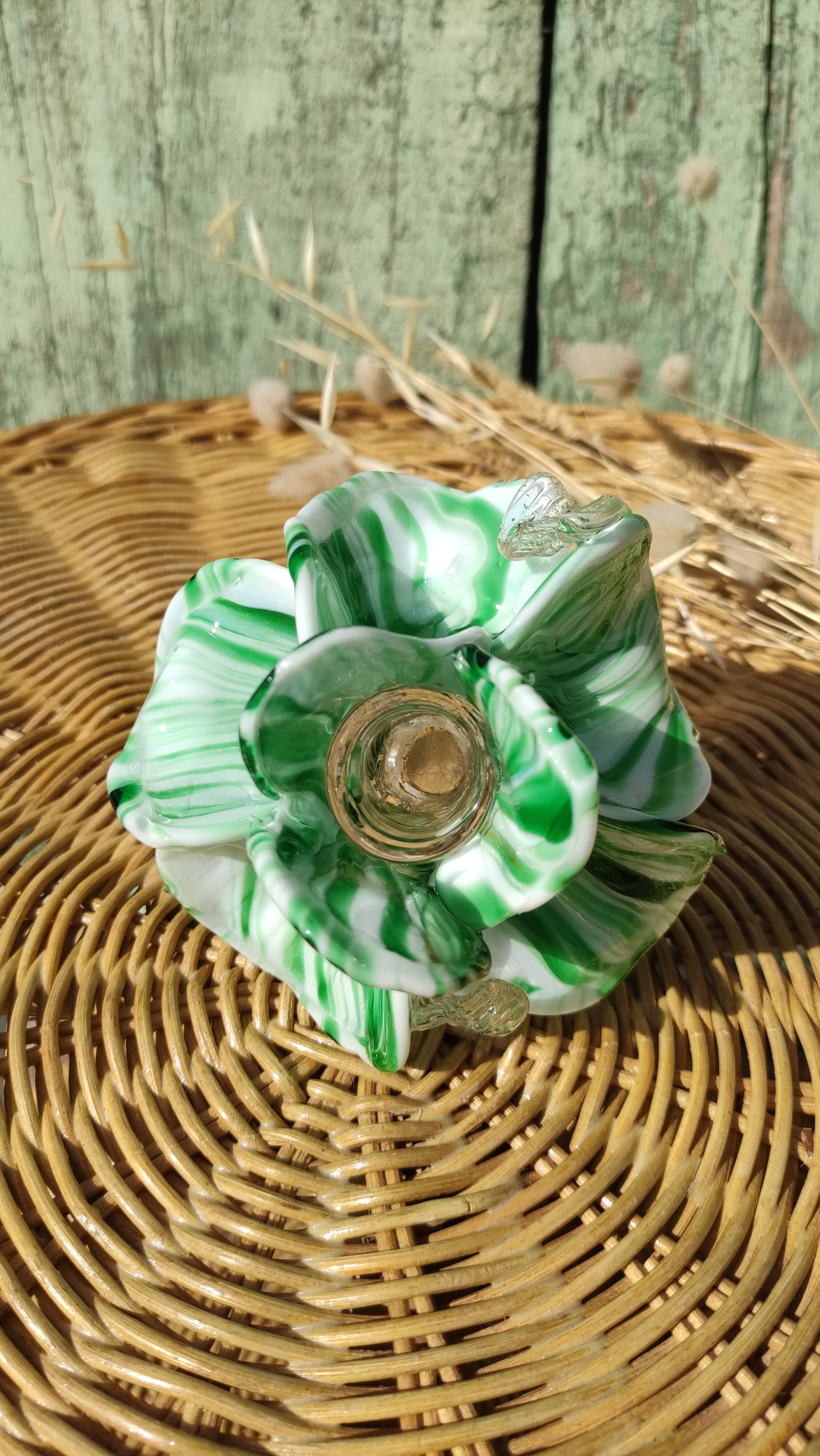Handcrafted candle holder in Murano glass, unique piece