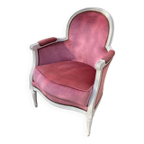Armchair / Pink velvet Bergère