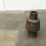 Brutalist ceramic vase in German mid-century style by Gerhard Liebenthron, 1969.