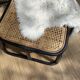 Pouf ou table basse d'appoint en rotin et cannage