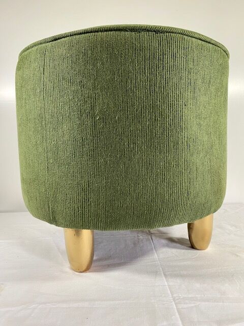 English green velvet pouf