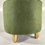 Pouf en velours vert anglais