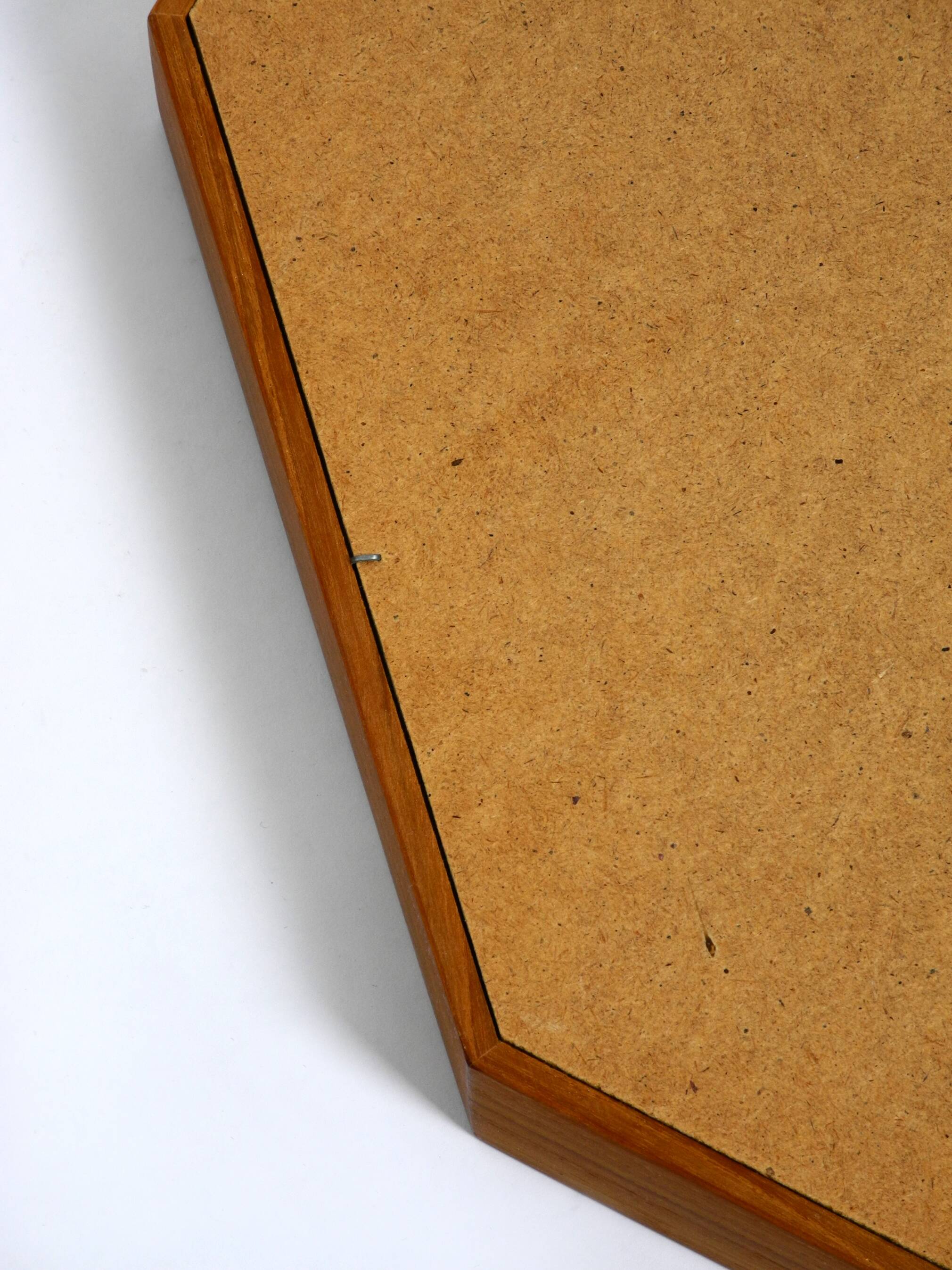 Very nice 1960s octagonal teak wall mirror | 45cm