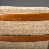 Ensemble de fauteuil à dossier haut et ottoman Senator en teck par Ole Wanscher pour Poul Jeppesen Collectors, Cado, années 1960