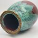 Vase CAB (Ceramics of Art from Bordeaux), turquoise green and red glaze.