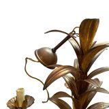 1960s Hollywood Style Gold Metal Chandelier, Fleuri