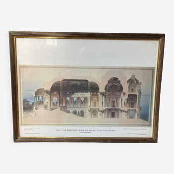 Framed engraving architectural project