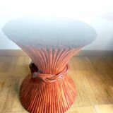Table épi de blé  rotin prestige Maugrion Roche Bobois 1980