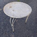 Vintage perforated metal coffee table