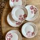 Lot de 6 assiettes plates vintage, modèle Gilbert de Moulin des Loups