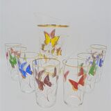 Vintage service to orangeade butterfly décor