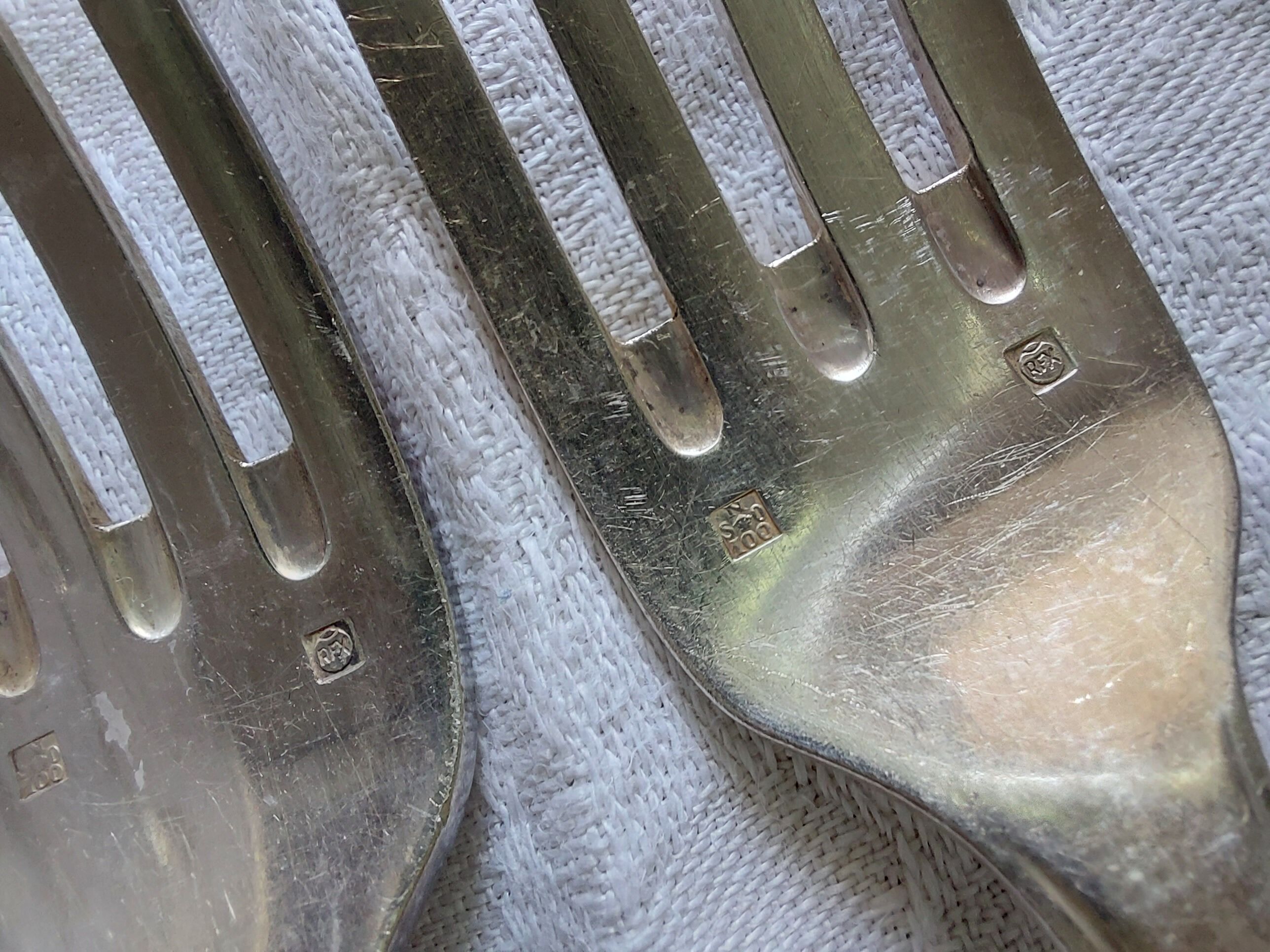 Art deco cutlery set in silver metal rex , 35 pieces
