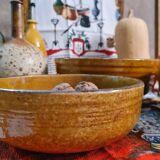 Set of 3 ceramic salad bowls varnished workshop aegitnat de vallauris around 1950