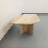 Table basse vintage en travertin des années 70