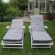 Paire de chaises longues d'extérieur Riviera par le fabricant français Triconfort Mid-Century