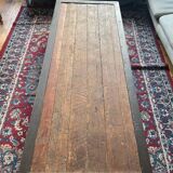 Solid oak and cast iron coffee table