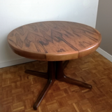 Central-footed rosewood round table