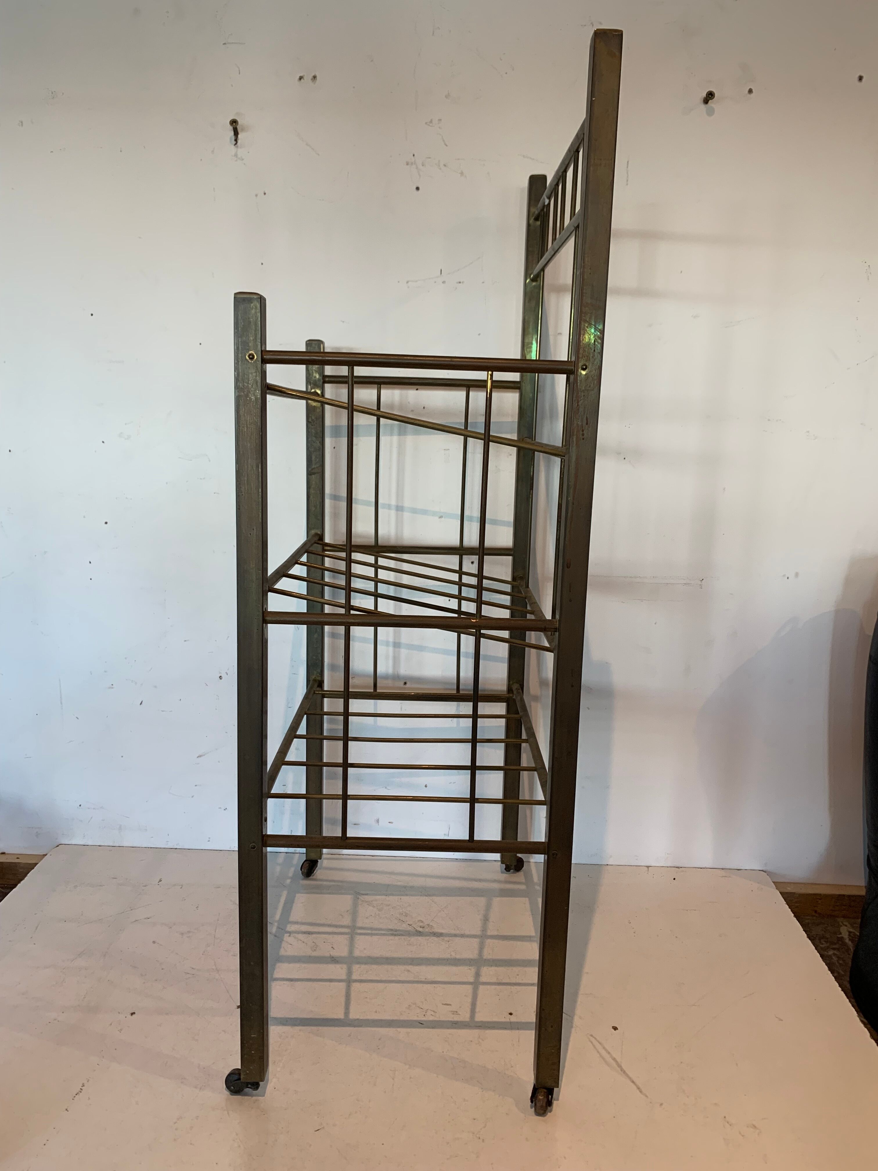 Art Deco brass magazine rack XX century