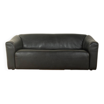 Canapé trois places DS-47 de de Sede, années 1970, en cuir nappa noir.