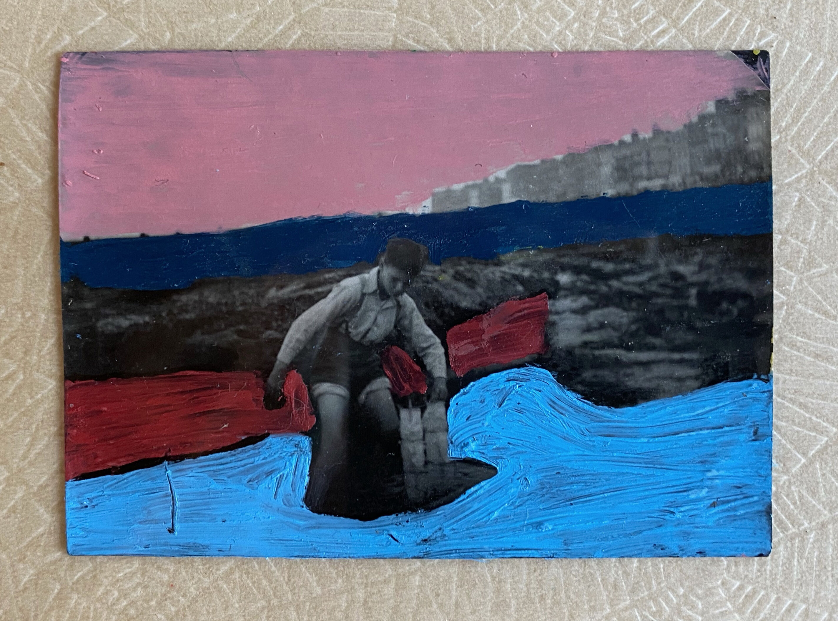 Bold pastels on old photo - Hasting 1928