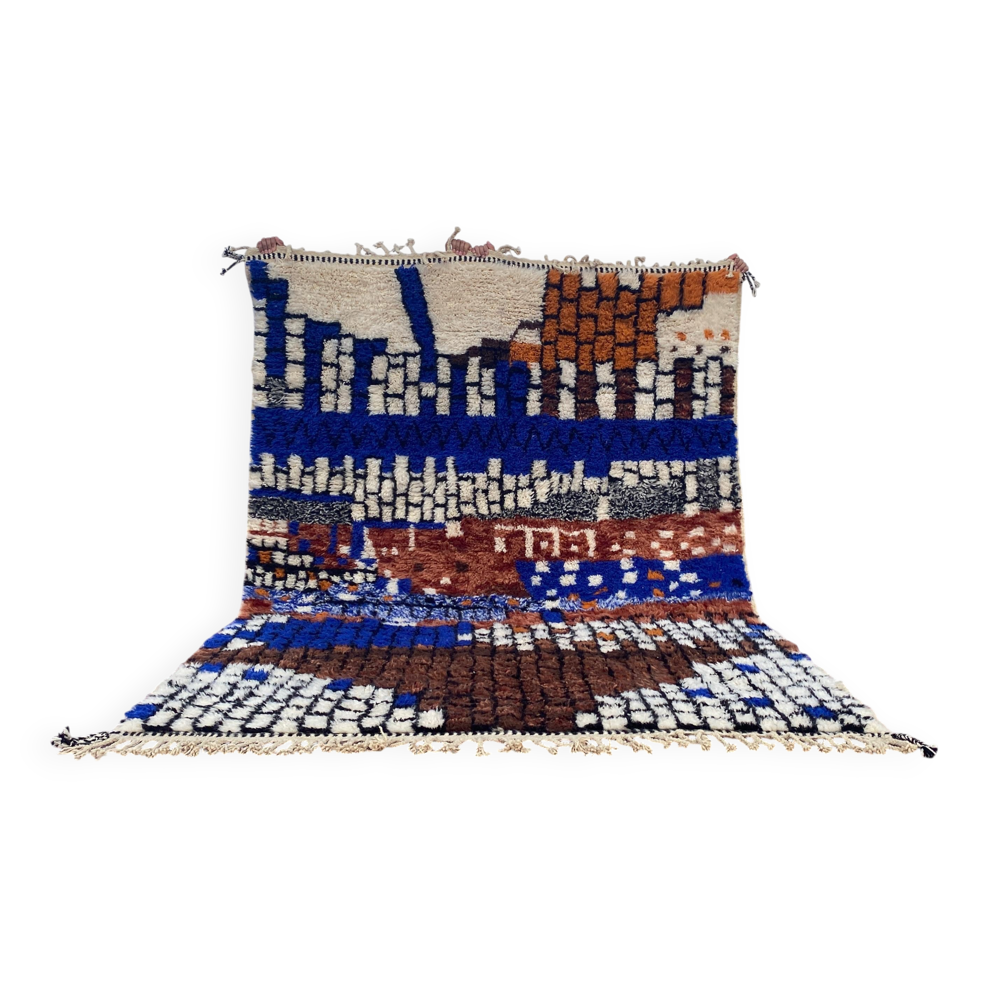 Contemporary multicoloured Berber rug in wool – 300 x 200 cm