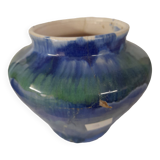 un vase  en grès flammé bleu