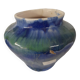 a blue flamed stoneware vase