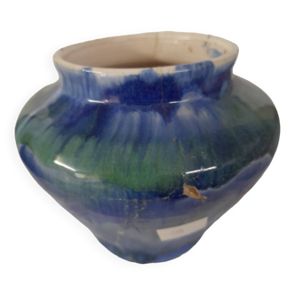 un vase  en grès flammé bleu