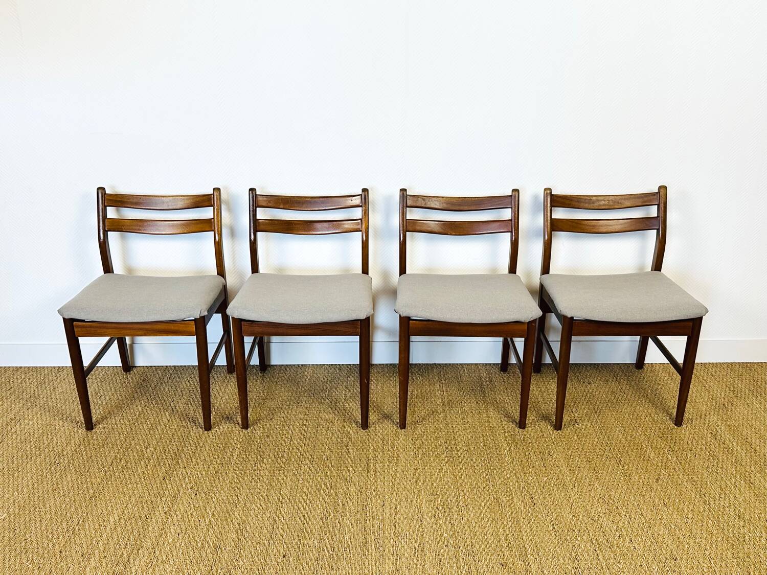 4 Scandinavian teak chairs 1960