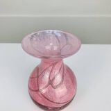 Blown glass vase signed Mdina Malta workshop, vintage, 80s