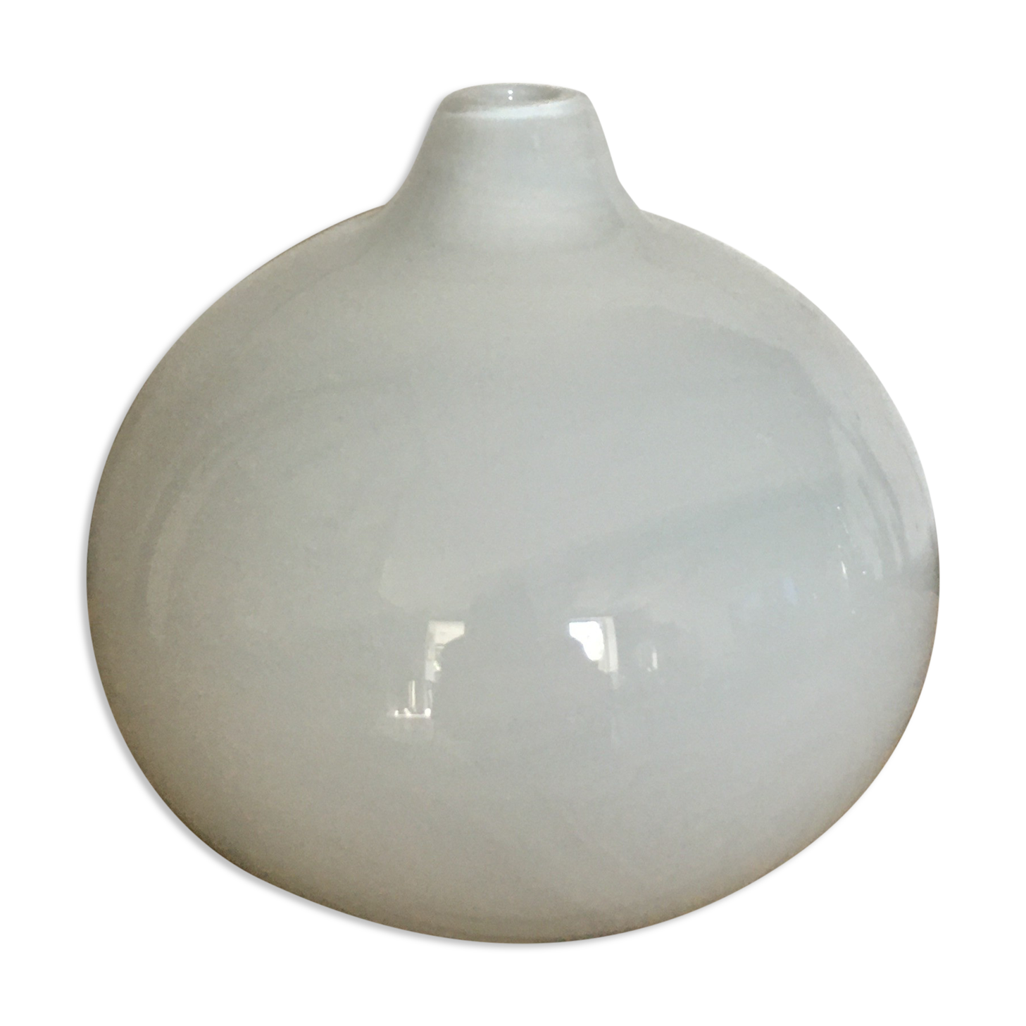 White opaline drop vase