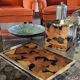 Hollywood regency brass and leaves resin tray, Montagnani Firenze Italy 1970s