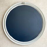 Vintage gray round space age plastic wall mirror