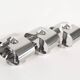 Set (3) of 1980s chrome metal space age wall lamps