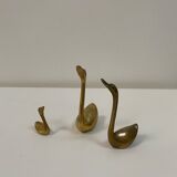 Family of brass swans of the 70s