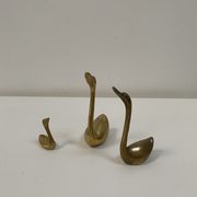 Family of brass swans of the 70s