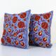 Set of 2 vintage embroidered cushion covers 48x48 cm