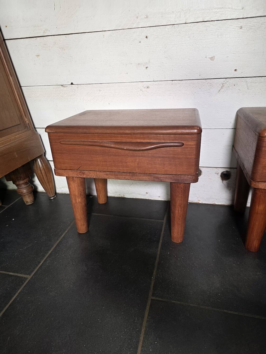 Pair of Scandinavian teak bedside tables from the 1960s.