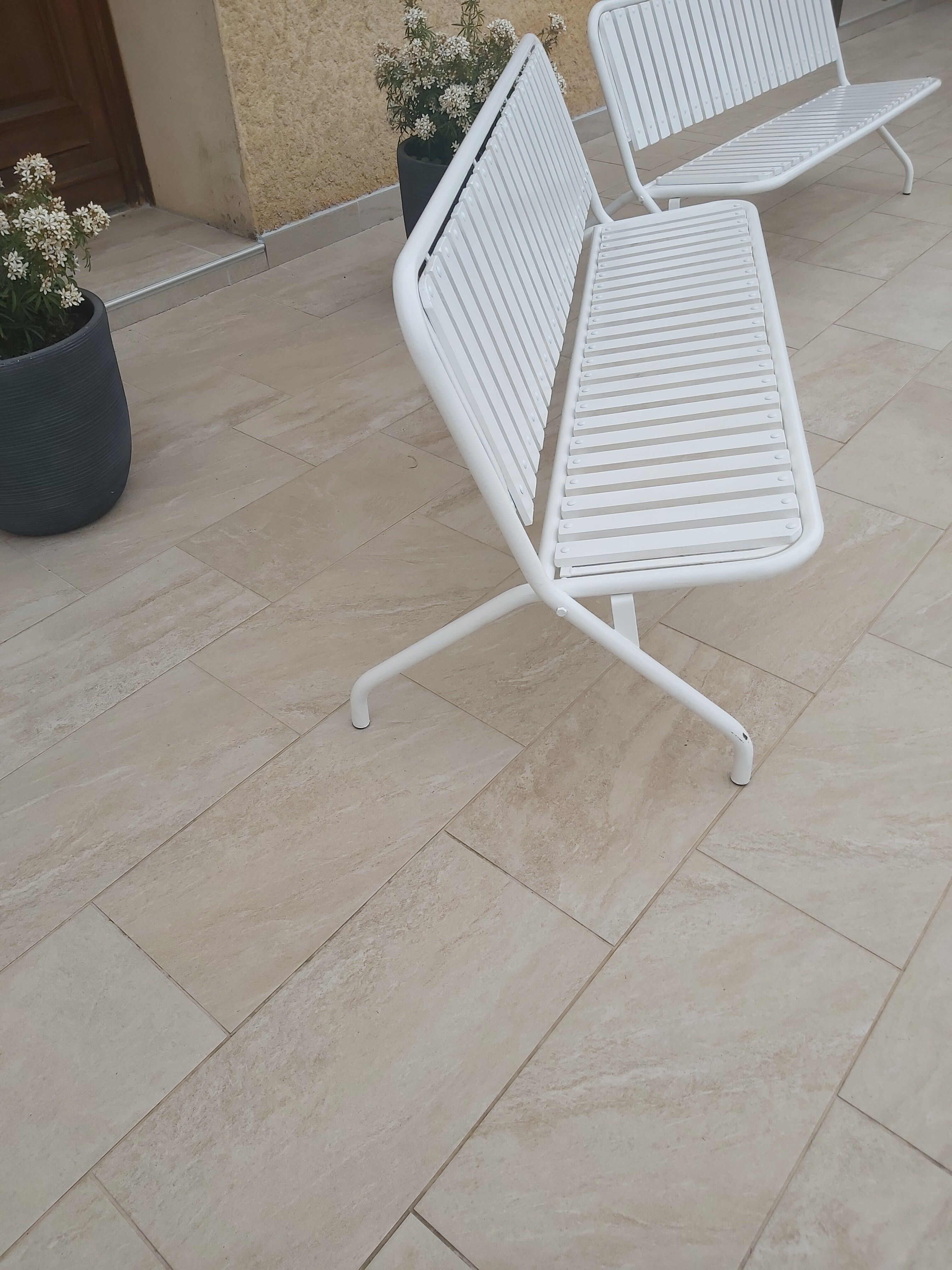 Pair of foldable 70s garden benches