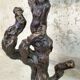 Vine wood floor lamp