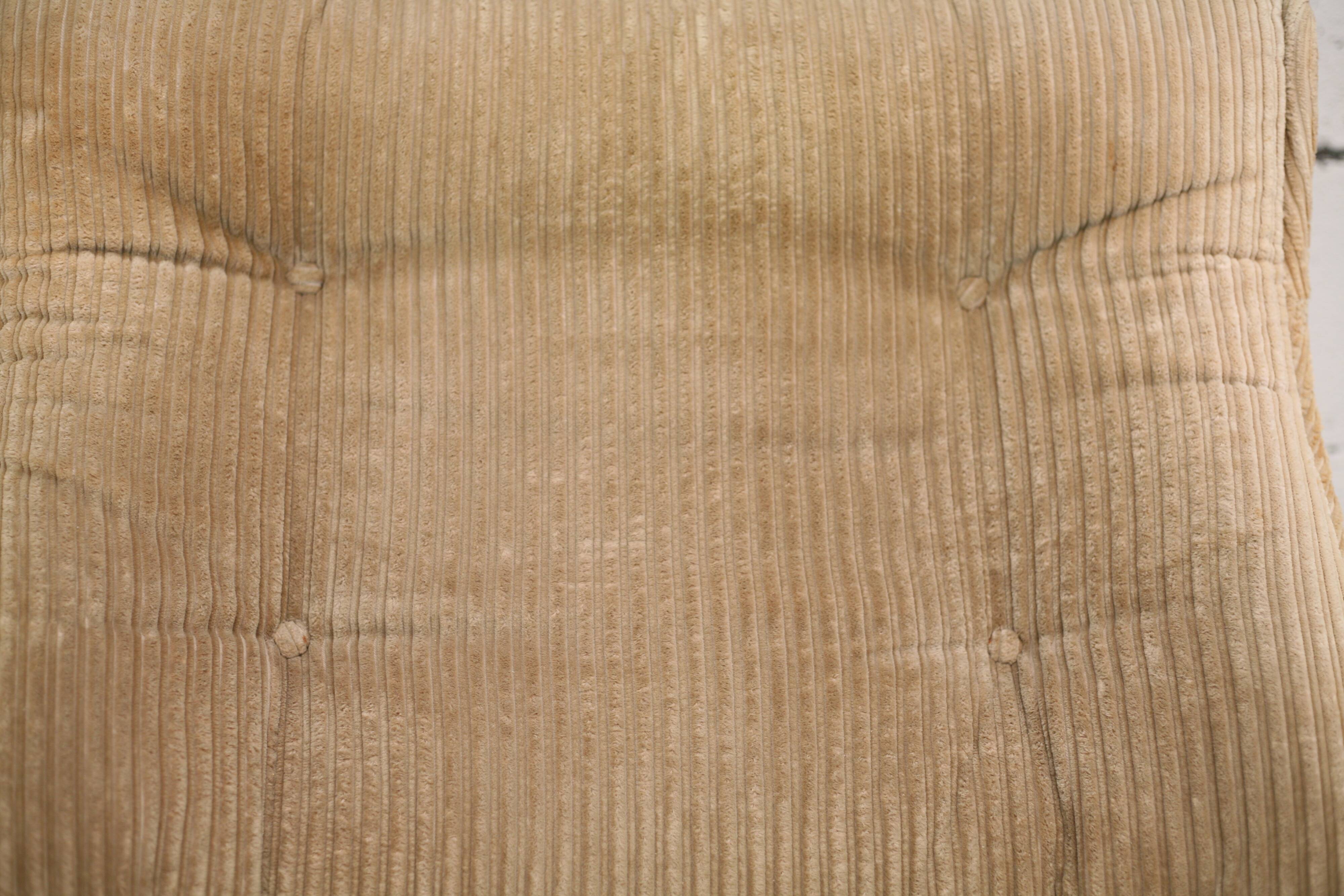 Pair of armchairs by michel cadestin, airborne edition, fiberglass and beige velvet, circa 1970