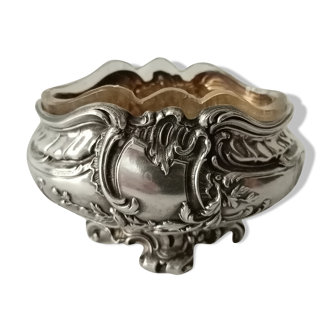 Former silver salt shaker miner punches rock dirt silver and 19th century glass