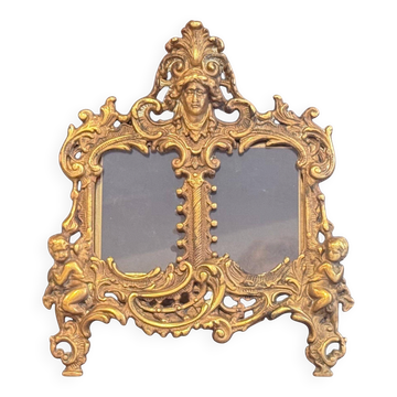 Pair of Gilt Brass Rococo Picture Frames, Antique Decorative Wall & Table Frame
