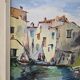 Oil painting on Isorel Marine Port Les Martigues signed (to be identified)