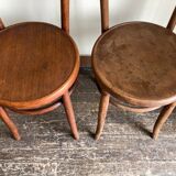 Set de 4 chaises bistrot Fischel en bois courbé chapeau de gendarme 1920